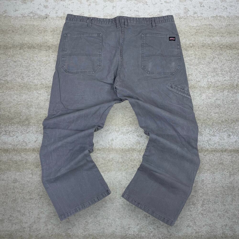 Vintage 90s Dickies Carpenter Pants 40x30 Baggy Fit Light Grey Canvas Dungarees